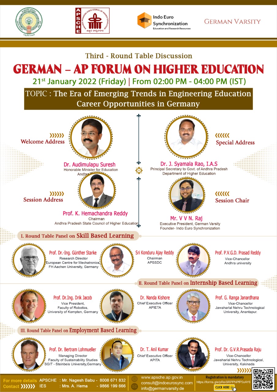 Read more about the article Digital Conference On German – AP Forum on Higher Education – Completed On 21st January 2022